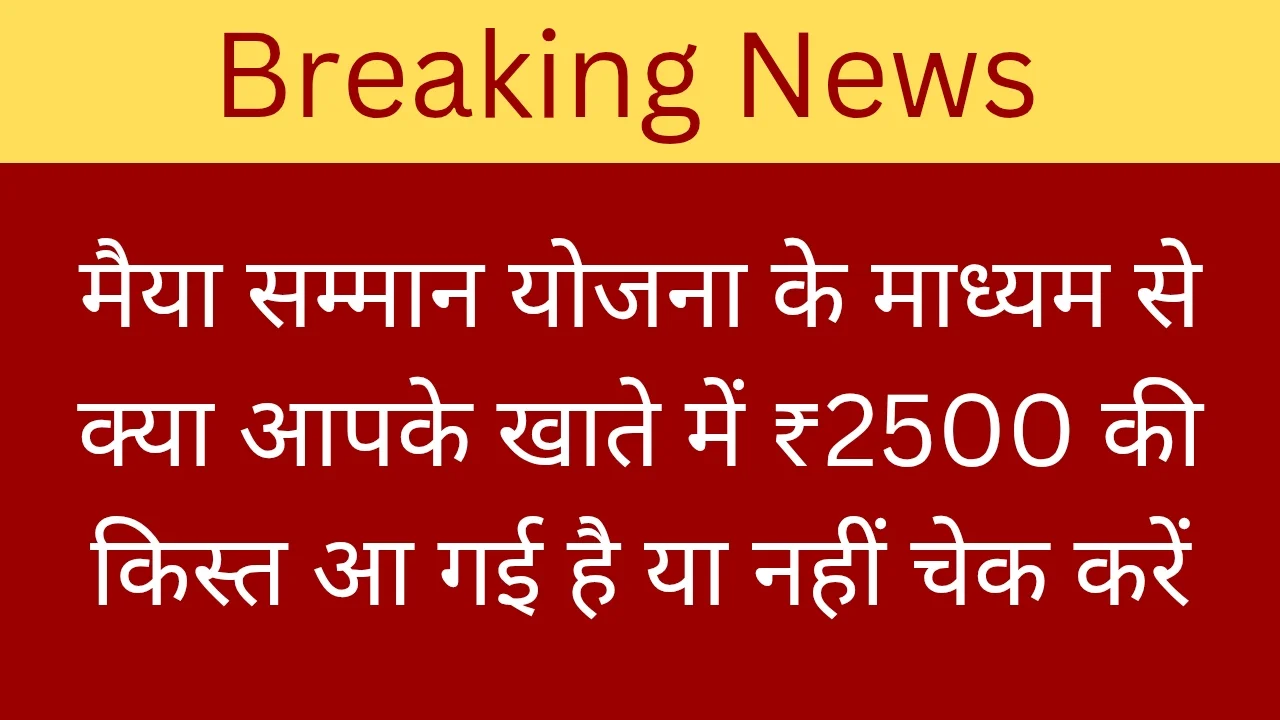 Maiya Samman Yojana Status Check